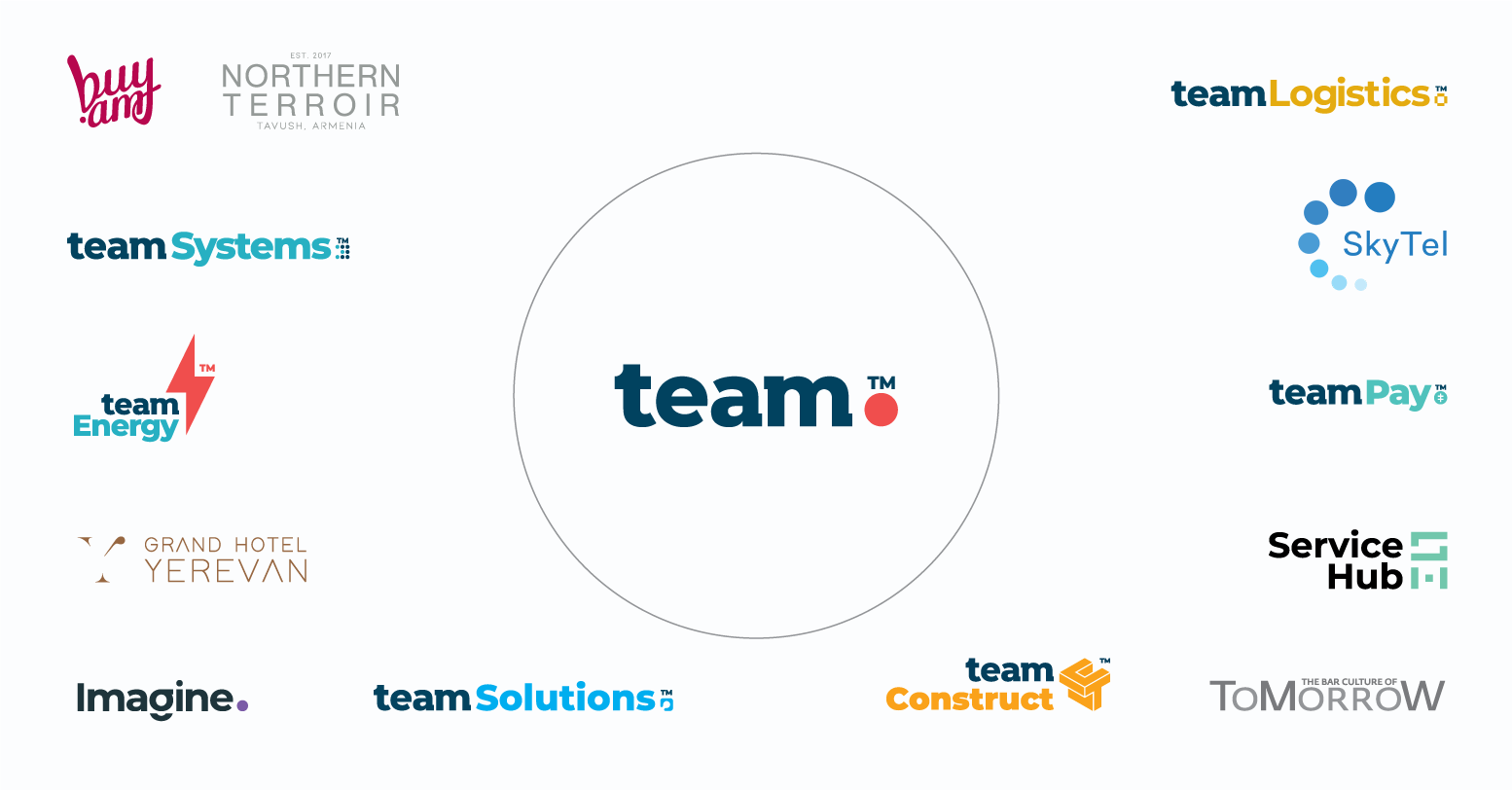 Team Inn Logo Team Group brand illustration with logo and design elements